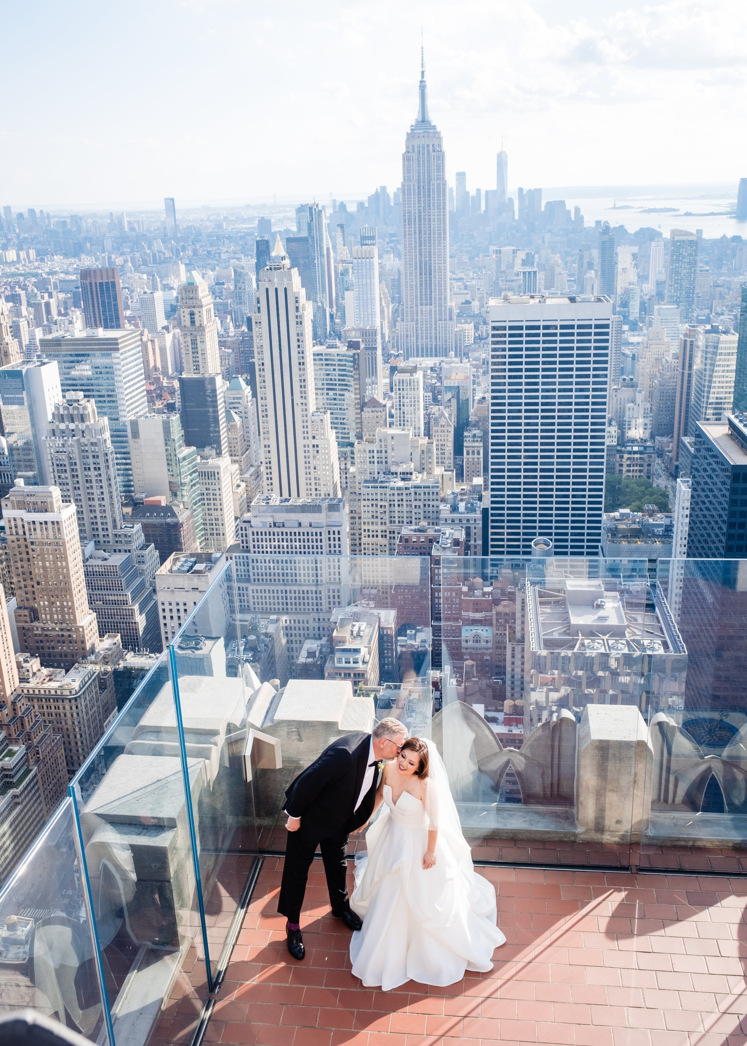 Newlyweds celebrating in New York City